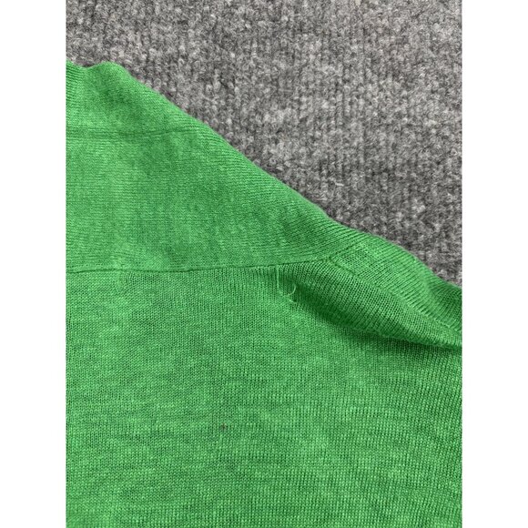 Boden Sweater Womens US 6 Green Linen Wrap Cardigan 3/4 Sleeve Belted Tie Waist - Picture 8 of 8